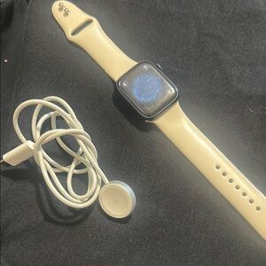 Apple Watch with Cream Band